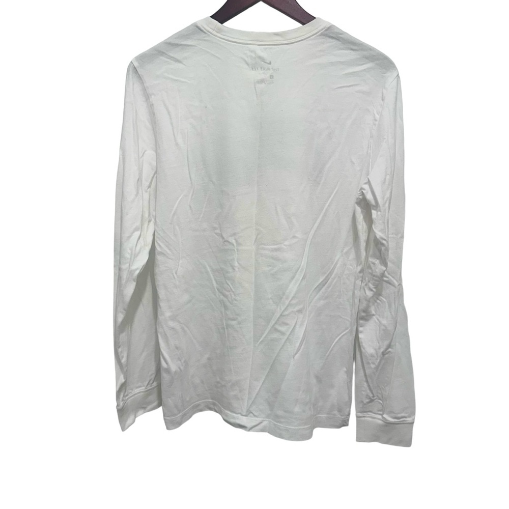 Nike men’s white long sleeve Just Do It T shirt metallic silver font M NWOT - Picture 2 of 5